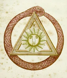 Ouroboros, Delta, and the Divine Eye with the Sun, from The Kneph, 1881-1900
